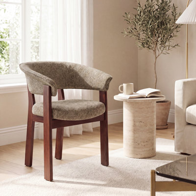 Upholstered Barrel Dining Arm Chair