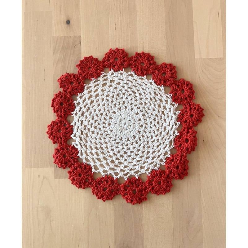Accessoire de table en coton Farlee, Rouge