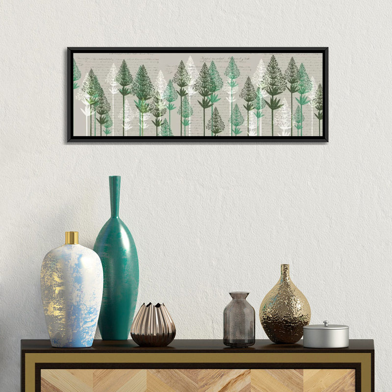 « leaf pins iii », impression sur toile, H 12 po x l 36 po x P 1,5 po, Cadre noir