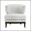 Fauteuil d'appoint contemporain rembourré de tissu bouclé avec garniture cloutée, design élégant à dossier demi-tonneau pour intérieurs modernes