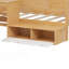 Lit de jour simple en bois avec tablettes de rangement et casiers, lit multifonctionnel avec bureau d'étude et tabouret assorti-317611659