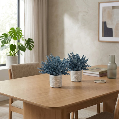 2-Piece Faux Blue Eucalyptus Artificial Plants