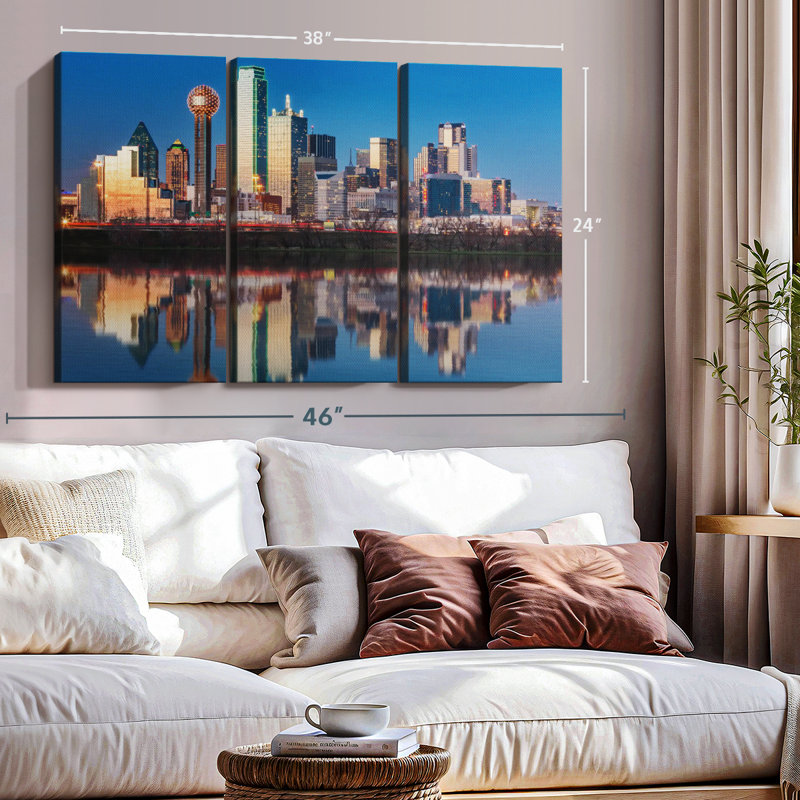 «Dallas Skyline» sur toile, H 24 po x l 38 po