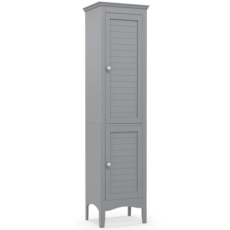 Freestanding Linen Cabinet, Gray