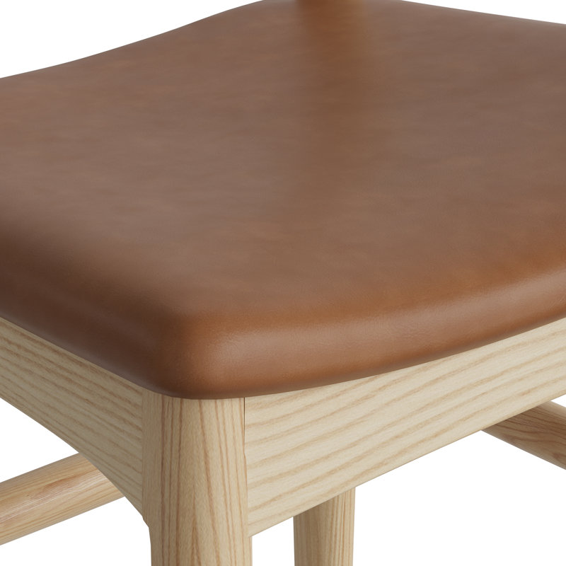 Tabouret de bar et de comptoir en cuir Ardo, Tabouret de comptoir (siège d'une hauteur de 24 p, Naturel