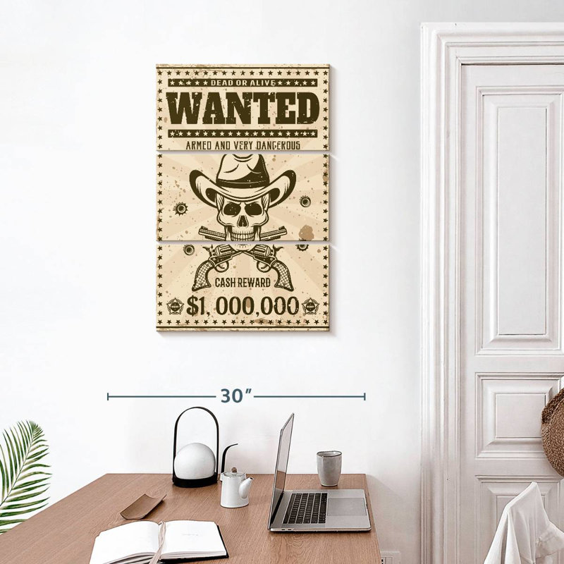 Lelar Skull Wanted Poster, 32" H x 20" W