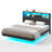 Floating Bed Frame with LED Lights & Hidden Storage, Upholstered Platform Bed with Headboard, USB/Type-C Charging Station, No Box Spring Needed-1578769249-1577251717