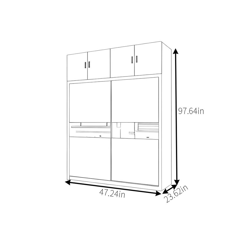 Garde-robe simple et tendance, H 97,64 po x l 47,27 po x P 23,62 po
