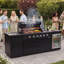 Îlot de cuisine d'extérieur modulaire en acier inoxydable 304 de 85 po avec gril au gaz, brûleur latéral et réfrigérateur d'extérieur Finley