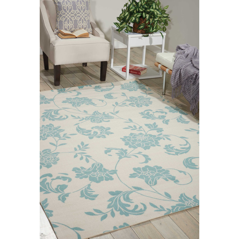 Tapis d'intérieur / extérieur ivoire Bertran, Rectangle 7 pi 9 po x 10 pi 10 po