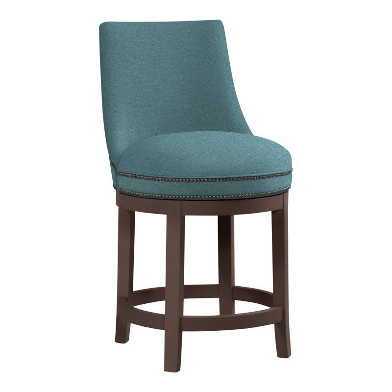 Tabouret de comptoir 26 po Vesper, Turquoise 8789, Tabac