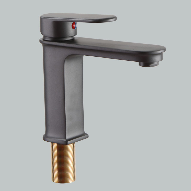 Robinet de salle de bain monotrou, gris