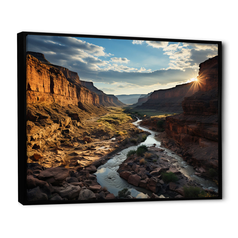 Canyon Canyon III sur toile, H 12 po x l 20 po x P 1 po, Cadre flottant noir