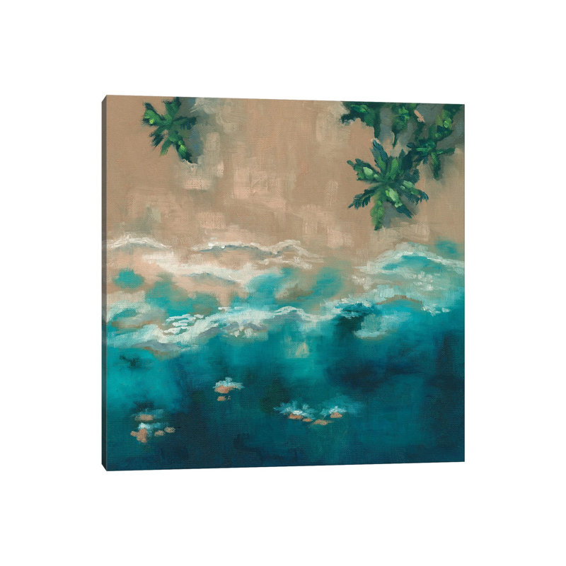 Blue Shore by Danusia Keusder - Wrapped Canvas Painting, 30.48 cm H x 30.48 cm W