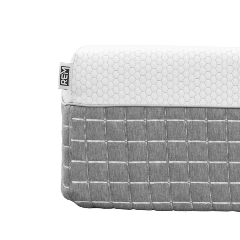 5-Layer, 12 inch Hybrid Memory Foam and Coil Mattress, White and Grey Knit Cover, California King