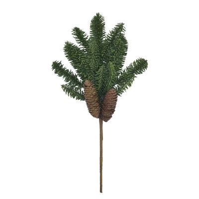 4pc Artificial 18" Soft Pine Cone Bush – Rustic Greenery