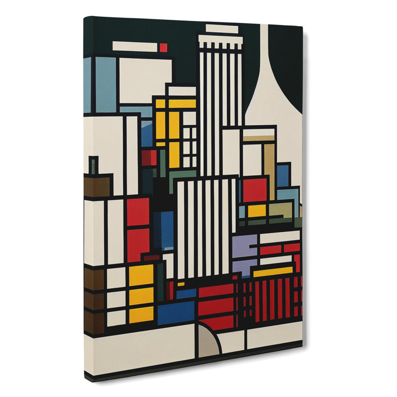 XC1022-3789X Retro City Skyline Art No.1 1 Piece Wall Art on Canvas, 50cm H x 35cm W x 3cm D, Wrapped Canvas