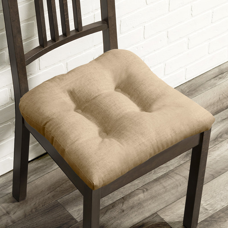 Lisa Outdoor 2.5'' Dining Chair Chair Pad, Tan, 18" W x 18" D