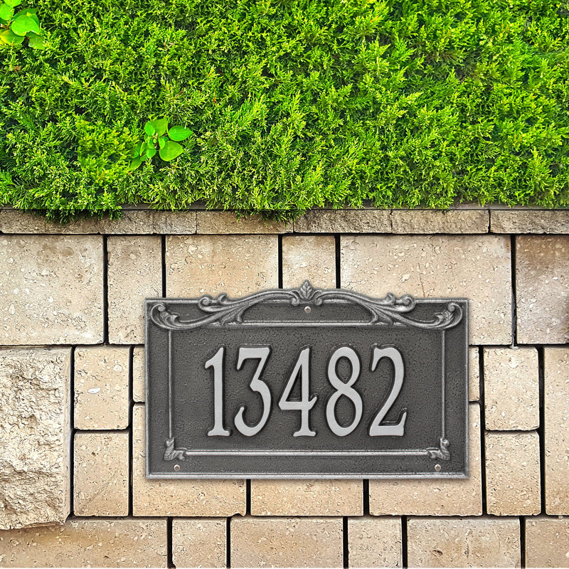 Signature Series 1-Line Wall Address Plaque, Smoke Gray, Gray, Yes