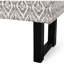 Banc en tissu avec imprimé noir, l 47,71 po x P 16,31 po H 18,08 po, pour utilisation à l'intérieur