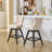 Swivel Velvet Barstools With Button Tufted Decoration, Wooden Legs, And Chrome Nailhead Trim, Set Of 2, Ideal For Comfort And Style-2029298313