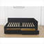 Lit plateforme tapissier en forme de L, lit de jour à usages multiples pour le salon, lit double en velours noir mat avec tiroirs de rangement