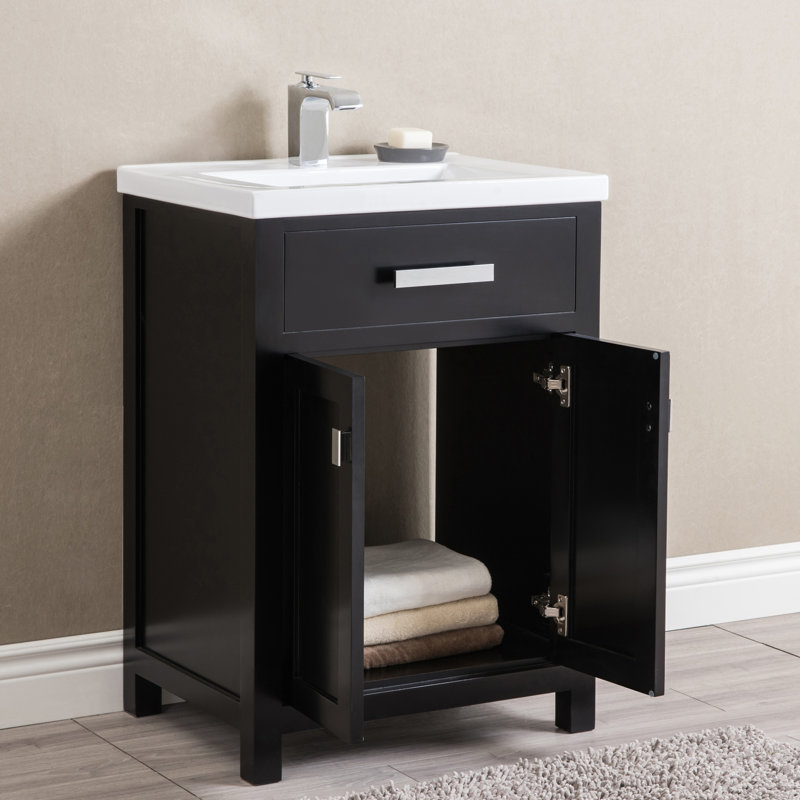 Caitlyn 24'' Single Bathroom Vanity with Ceramic Top, Espresso