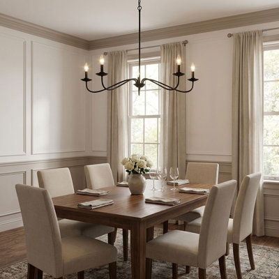 Abigeal 5 - Light Candle Style Classic Chandelier in Matte Black