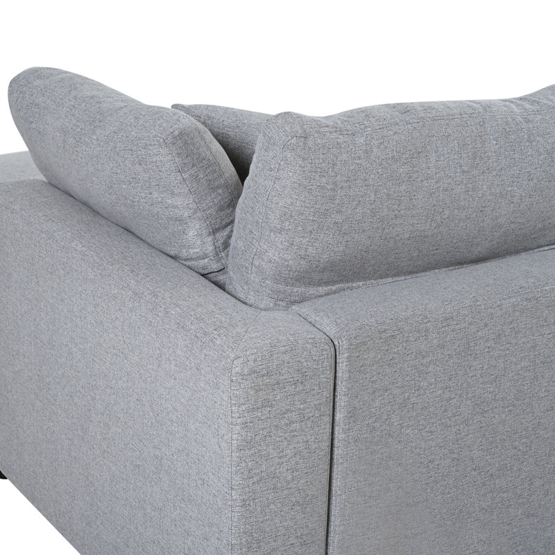 Grand canapé modulaire en U de 128 po avec 2 repose-pieds mobiles, tissu chenille, Gris