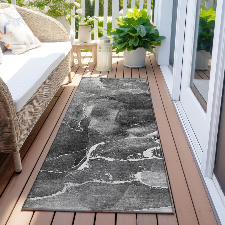 Kyrie Flatweave Washable Abstract Indoor / Outdoor Rug