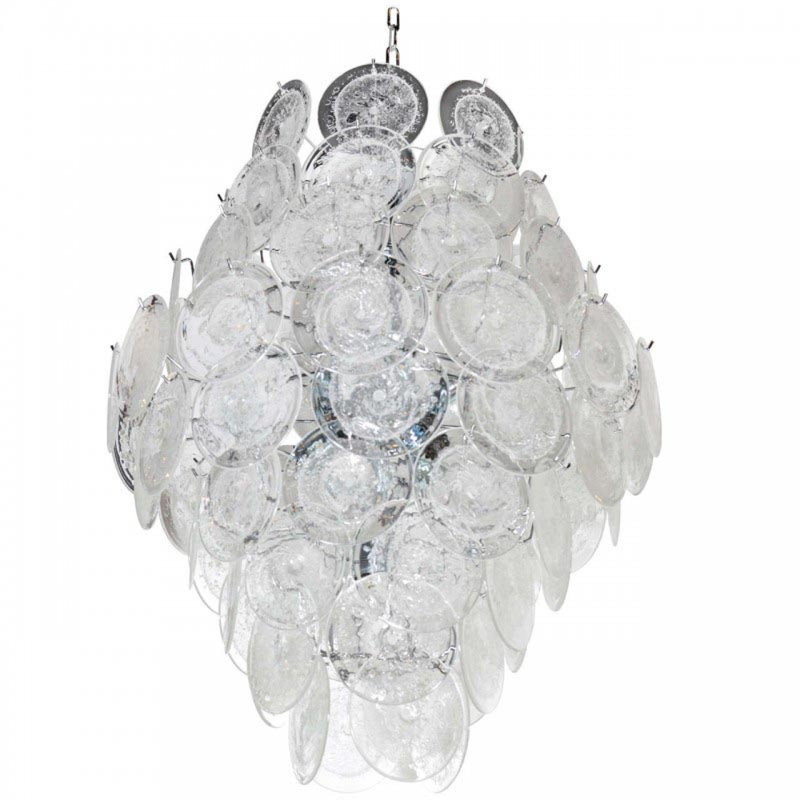 Lustre fantaisie en nickel 10 lumières Murana, H 48 po x l 24 po x P 24 po, Laiton, Gelé
