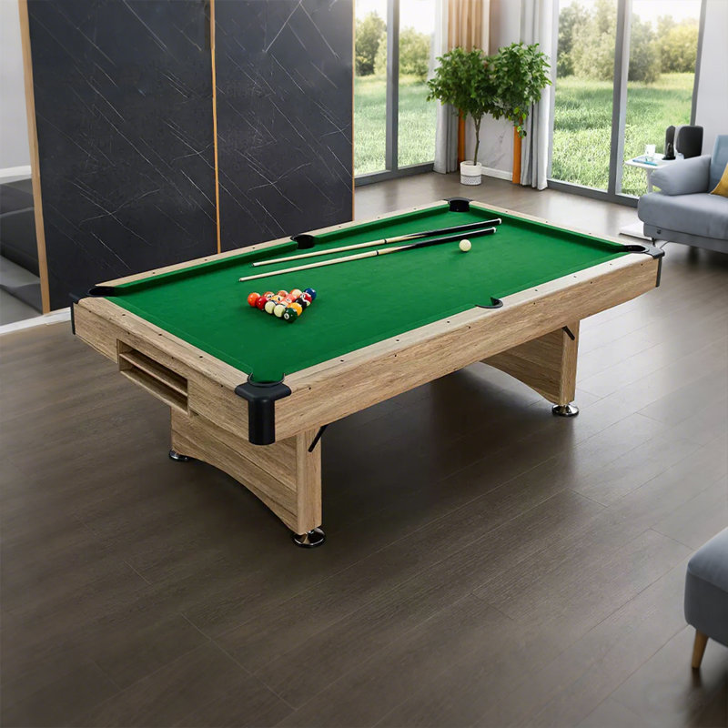 Folding Pool Table without Assembly, 31.50"H x 53.94"W x 96.06"D