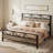 Bed Frame with Tall 51.2 Inch Industrial Headboard, Platform Bed Frame with Strong Metal Support, Solid and Stable, Noise Free, No Box Spring Needed, Easy Assembly-1180905693-1205063143