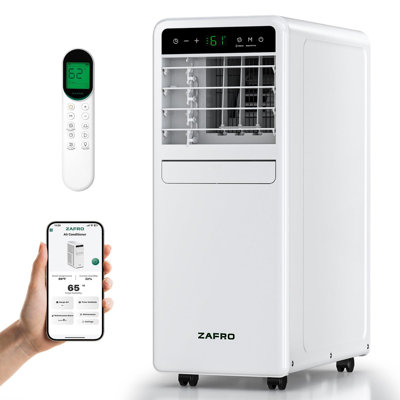12000 Btu (8000 Btu Sacc) Smart Portable Air Conditioner: Drainage - Free Cool, Fan/Dehumidifier, App/Remote Control, 47Db Quiet, 24H Timer - Ideal For Living Room/Bedroom