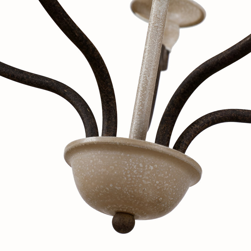 Lustre style champêtre rustique 5 lumières