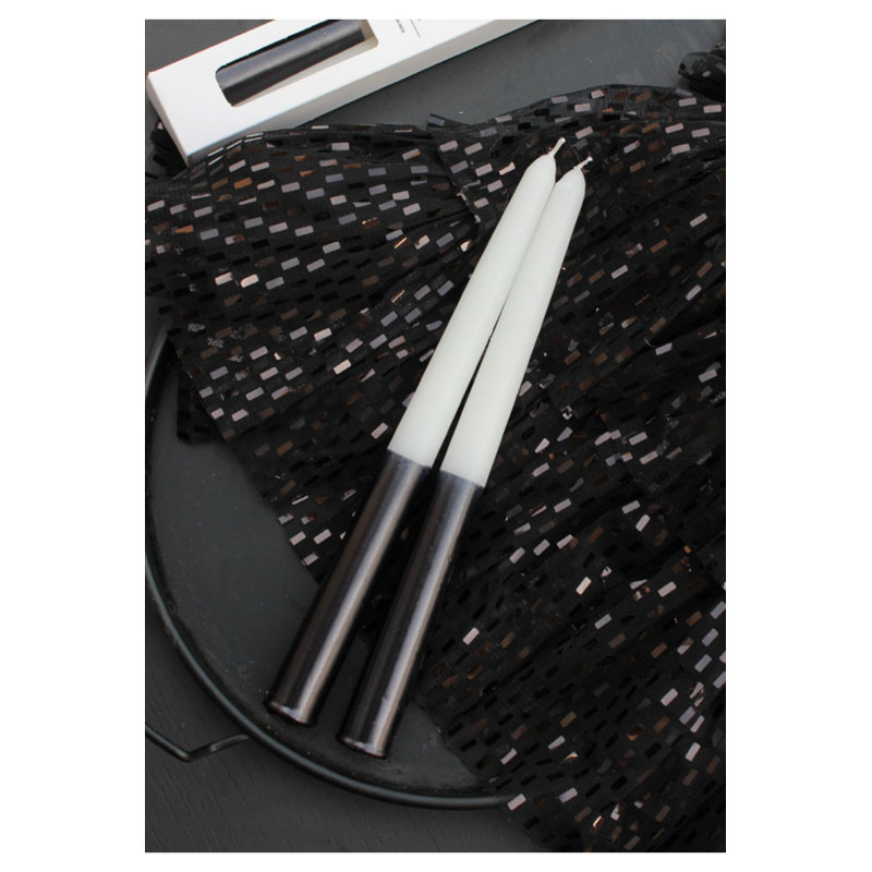 Ensemble de bougies élégantes non parfumées (2 pièces), noir, 3,9 x 9,8 pouces | 100% cire de paraffine avec mèches de coton | Décoration sécuritaire et élégante pour la maison, le bureau et les événements | Cadeau idéal pour toute occasion