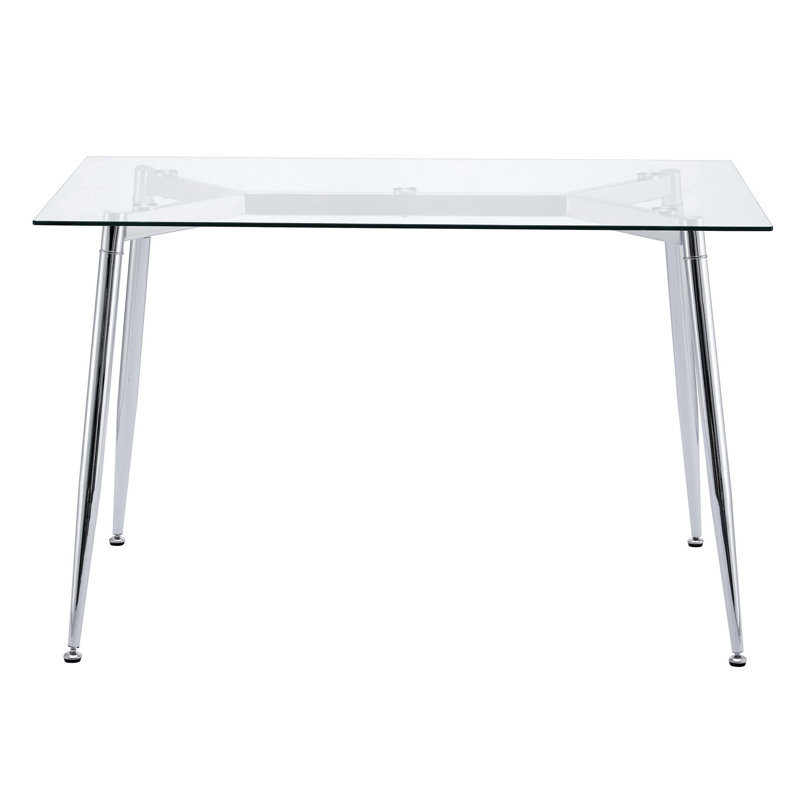 Highhouse Glass Top Metal Base Dining Table