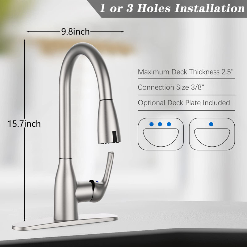 Babevy Pull Down Touchless Kitchen Faucet