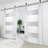 Modern Double Barn Door Sete 6003 13FT Rail Track Set Solid Panel Interior Doors-72" x 96" (2* 36x96)-Silver Rail-58144655-58144647