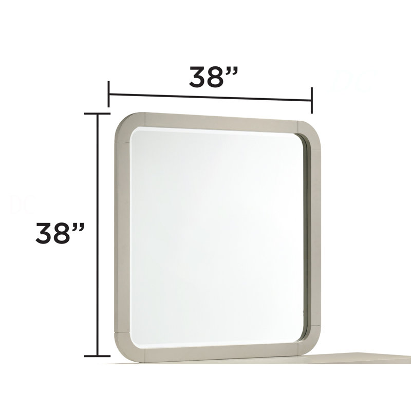 Aria Elegant Beige Framed Mirror Made With Wood(Includes Only Mirror)
