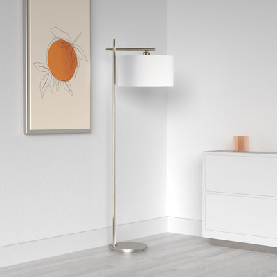 Espinosa 62'' Satin Chrome Task Floor Lamp