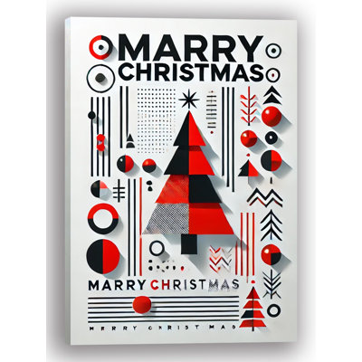 «Modern Christmas Cheer: Abstract Holiday Design», reproduction d'art sur toile tendue
