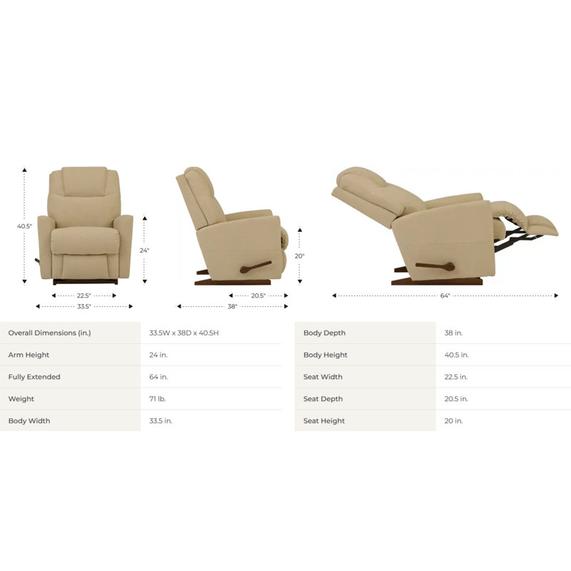 Sparrow Manual Rocker Recliner with iClean Cover, Gray