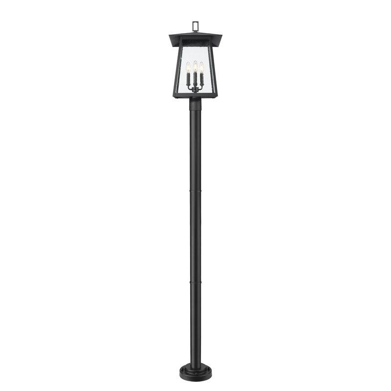 Luminaire d'extérieur sur pied 4 lumières Solis en noir