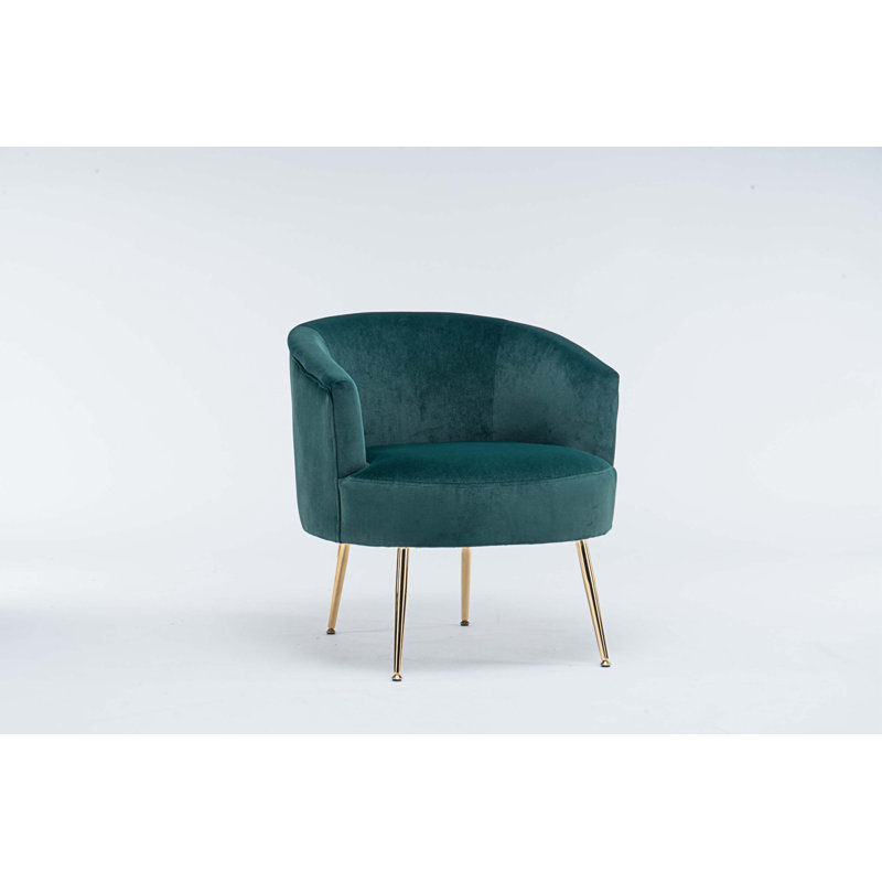 Lyela Upholstered Accent Chair, Dark Green Velvet
