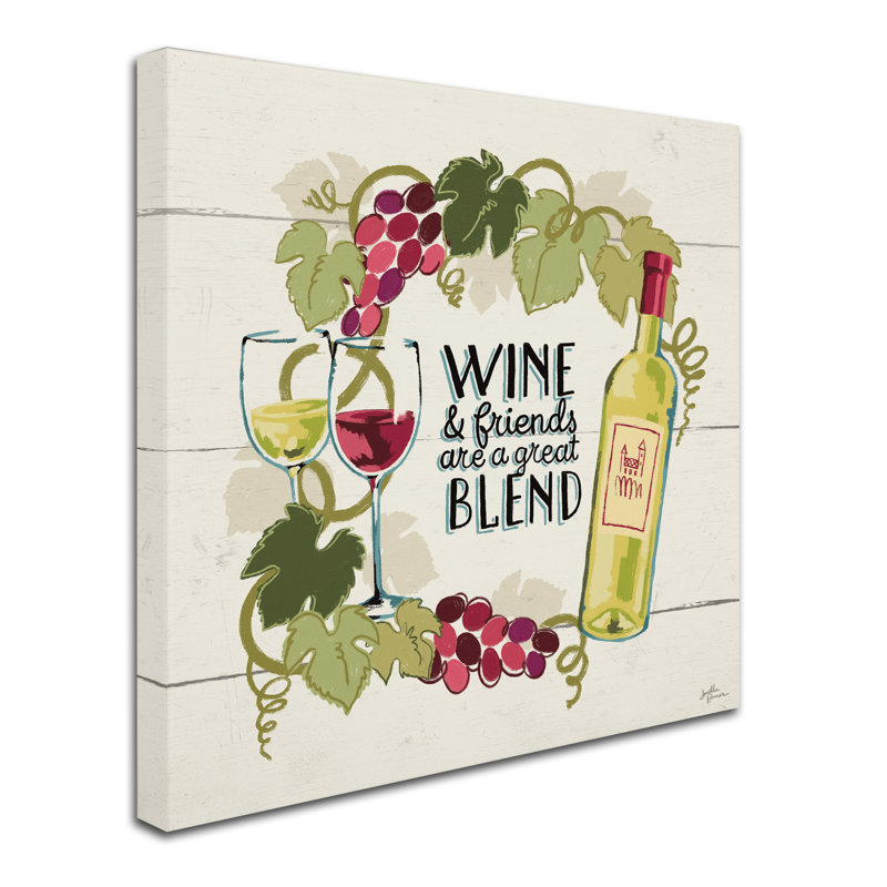 «Wine and Friends V», impression sur toile tendue, H 14 po x l 14 po