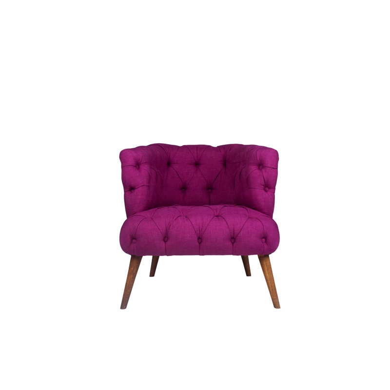 Fauteuil à oreilles élégant, couleur unie mauve, 29,5 po x 30,3 po x 31,5 po | Structure en bois massif avec tissu 100% polyester facile à nettoyer | Design rustique moderne et élégant pour le confort du salon, de la chambre à coucher et du bureau