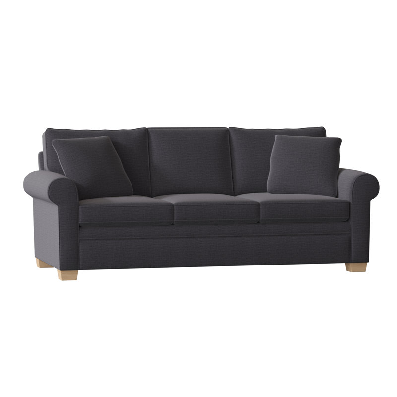 Canapé-lit à accoudoirs roulés de 84 po avec coussins réversibles Quaker, Sans finition, Gris anthracite Jango