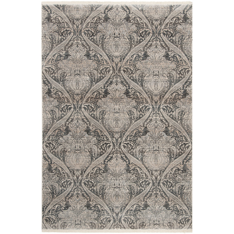 Tapis oriental gris Egon, Rectangle 9 pi x 11 pi 7 po