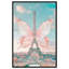 Art mural papillon rose sur toile, Tour Eiffel-107431879-107431891